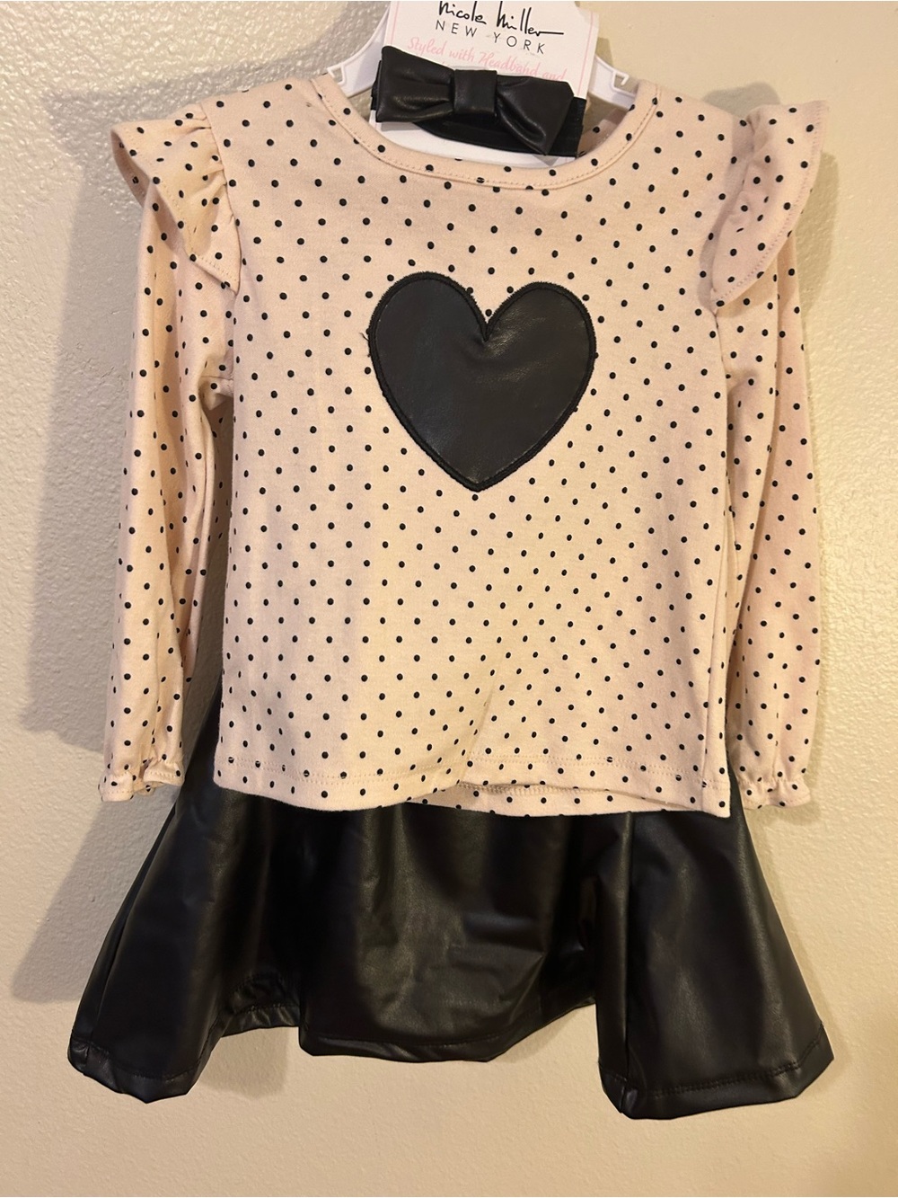 Nicole Miller Black & Beige Girl's 4 Piece Skirt Set Size 4 NWT